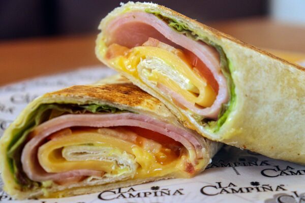 Wrap de jamón y queso